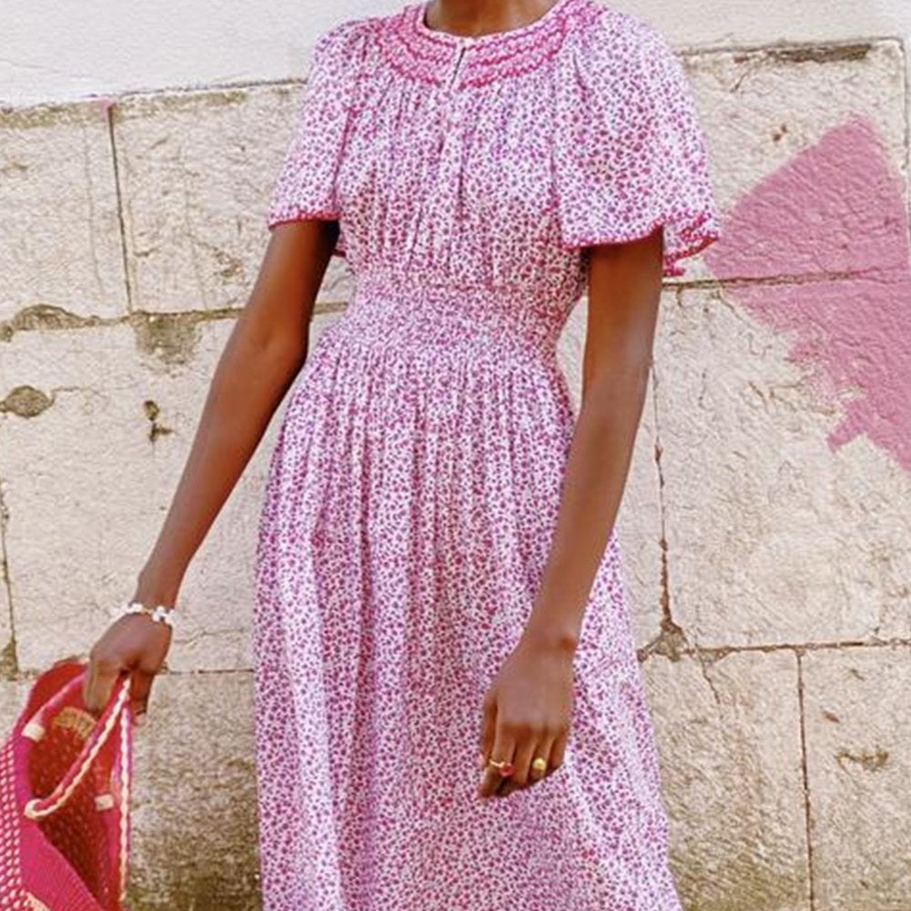 Pink City Prints Tamsin Dress in Lavender Ditzy